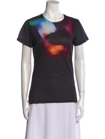 Pre-owned Jonathan Cohen Graphic Print Crew Neck T-shirt In Black