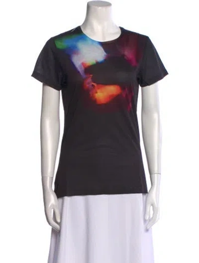 Pre-owned Jonathan Cohen Graphic Print Crew Neck T-shirt In Black