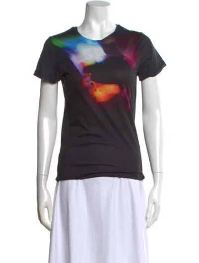Pre-owned Jonathan Cohen Graphic Print Crew Neck T-shirt In Black