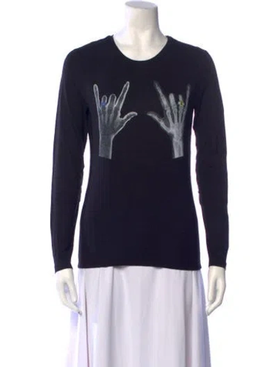 Pre-owned Jonathan Cohen Graphic Print Crew Neck T-shirt W/ Tags In Black