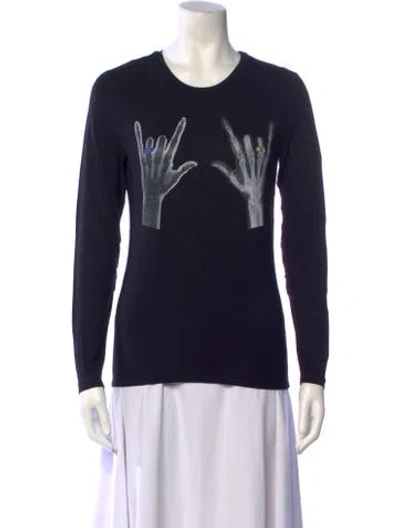 Pre-owned Jonathan Cohen Graphic Print Crew Neck T-shirt W/ Tags In Blue