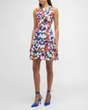Jonathan Cohen Paneled Wild Tie-dye Poppy Short Dress In Multi In Multi