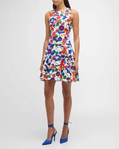 Jonathan Cohen Paneled Wild Tie-dye Poppy Short Dress In Multi
