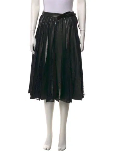 Pre-owned Jonathan Cohen Pleated Accents Knee-length Skirt In Black