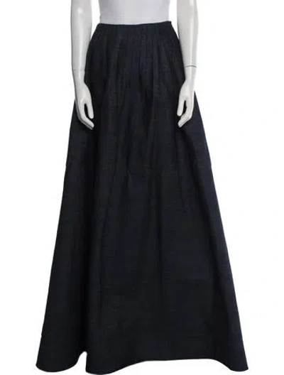 Pre-owned Jonathan Cohen Pleated Accents Long Skirt In Blue