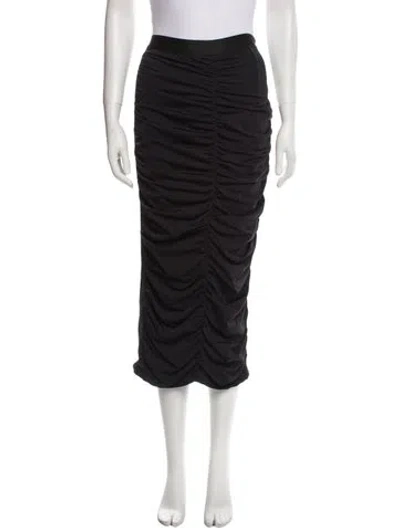 Pre-owned Jonathan Cohen Pleated Accents Midi Length Skirt In Black