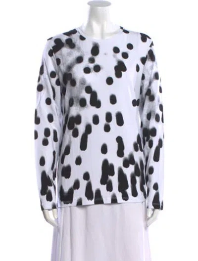 Pre-owned Jonathan Cohen Polka Dot Print Crew Neck Sweatshirt W/ Tags In White