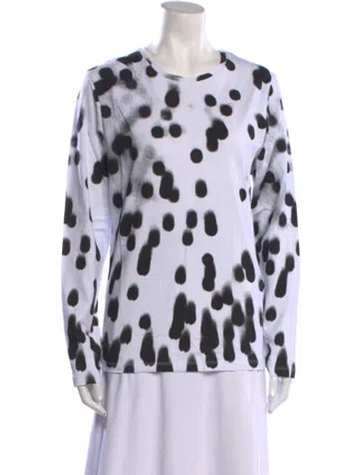 Pre-owned Jonathan Cohen Polka Dot Print Crew Neck Sweatshirt W/ Tags In White