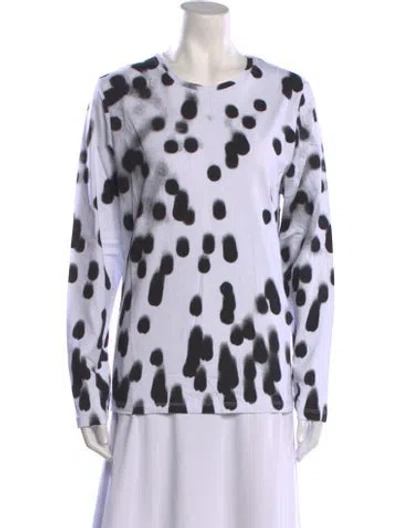 Pre-owned Jonathan Cohen Polka Dot Print Crew Neck Sweatshirt In White