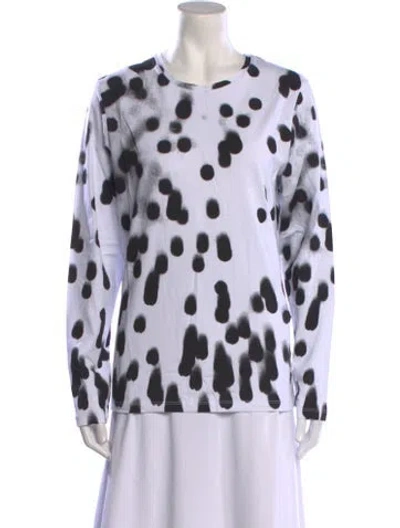 Pre-owned Jonathan Cohen Polka Dot Print Crew Neck Sweatshirt In White