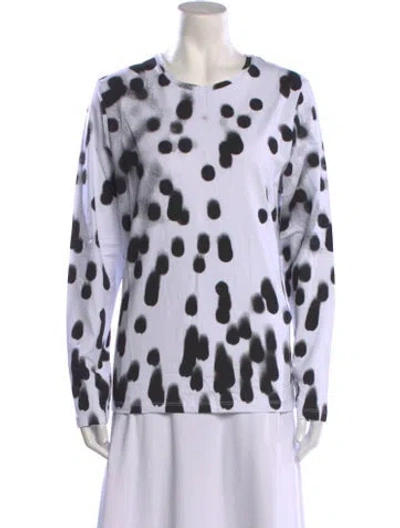 Pre-owned Jonathan Cohen Polka Dot Print Crew Neck Sweatshirt In White