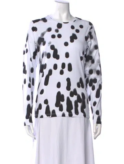 Pre-owned Jonathan Cohen Polka Dot Print Crew Neck Sweatshirt In White