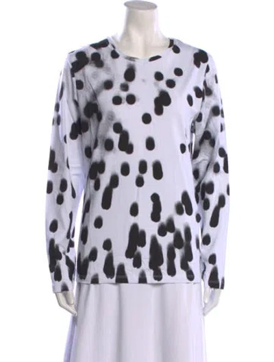 Pre-owned Jonathan Cohen Polka Dot Print Crew Neck Sweatshirt In White