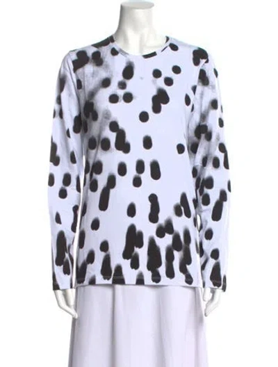 Pre-owned Jonathan Cohen Polka Dot Print Crew Neck Tunic In White