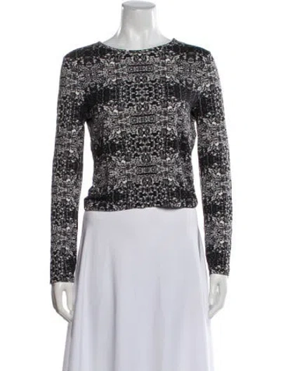 Pre-owned Jonathan Cohen Printed Crew Neck Top In White