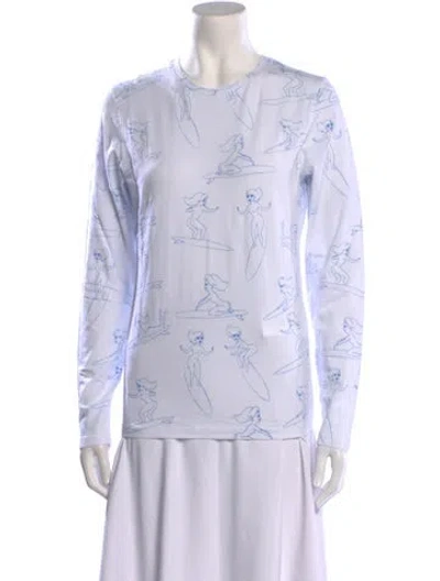 Pre-owned Jonathan Cohen Printed Crew Neck T-shirt W/ Tags In White