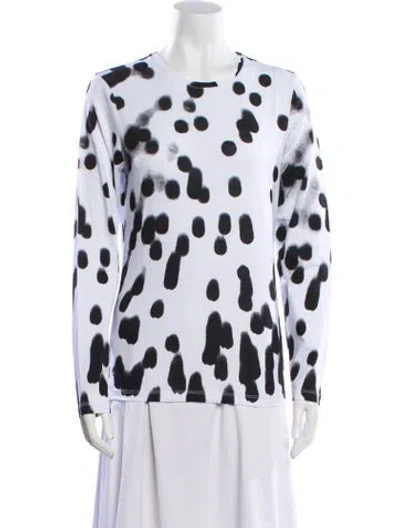 Pre-owned Jonathan Cohen Printed Crew Neck Tunic W/ Tags In White