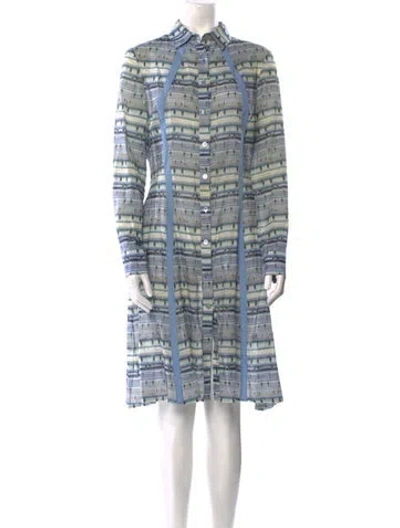 Pre-owned Jonathan Cohen Printed Knee-length Dress In Blue