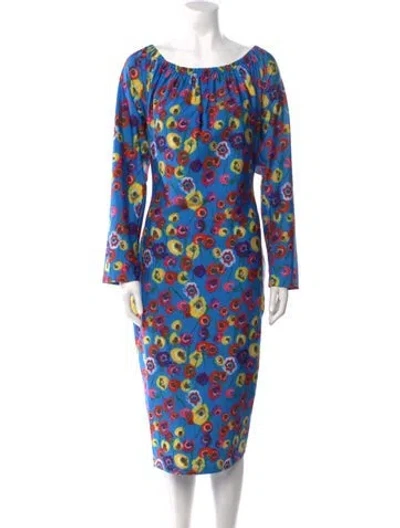 Pre-owned Jonathan Cohen Printed Knee-length Dress In Blue