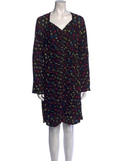 Pre-owned Jonathan Cohen Printed Knee-length Dress W/ Tags In Black