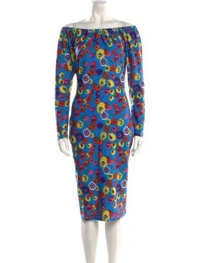 Pre-owned Jonathan Cohen Printed Knee-length Dress W/ Tags In Blue