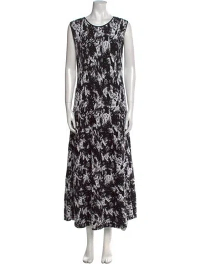 Pre-owned Jonathan Cohen Printed Long Dress In Black