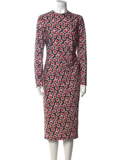 Pre-owned Jonathan Cohen Printed Midi Length Dress In Black