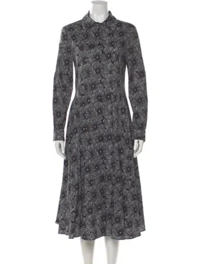 Pre-owned Jonathan Cohen Printed Midi Length Dress In Gray