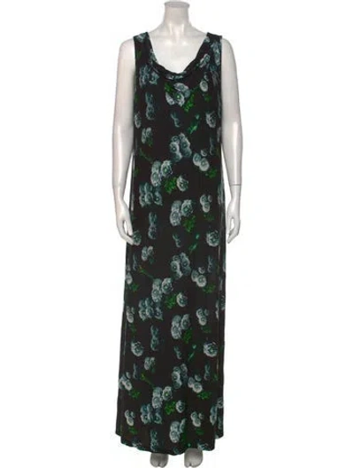Pre-owned Jonathan Cohen Printed Midi Length Dress W/ Tags In Black