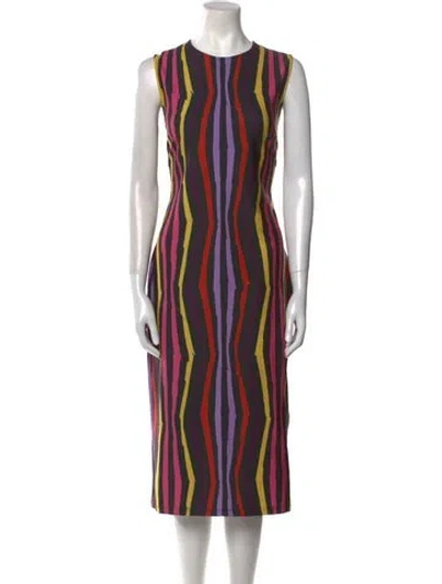 Pre-owned Jonathan Cohen Printed Midi Length Dress W/ Tags In Neutral