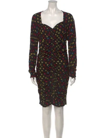 Pre-owned Jonathan Cohen Printed Mini Dress In Black