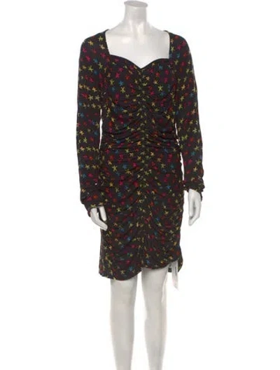 Pre-owned Jonathan Cohen Printed Mini Dress In Black