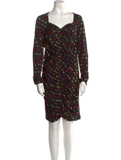 Pre-owned Jonathan Cohen Printed Mini Dress In Black
