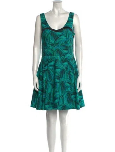 Pre-owned Jonathan Cohen Printed Mini Dress In Blue