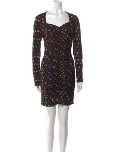 Pre-owned Jonathan Cohen Printed Mini Dress W/ Tags In Black
