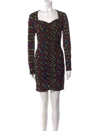 Pre-owned Jonathan Cohen Printed Mini Dress W/ Tags In Black