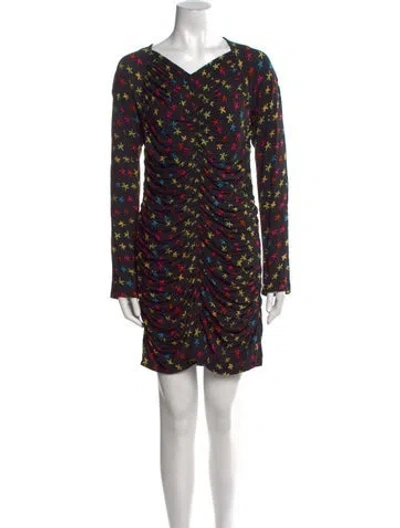 Pre-owned Jonathan Cohen Printed Mini Dress W/ Tags In Black