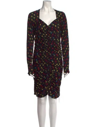 Pre-owned Jonathan Cohen Printed Mini Dress W/ Tags In Black