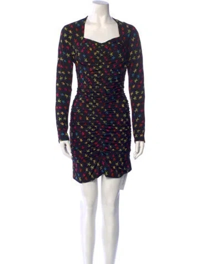 Pre-owned Jonathan Cohen Printed Mini Dress W/ Tags In Black