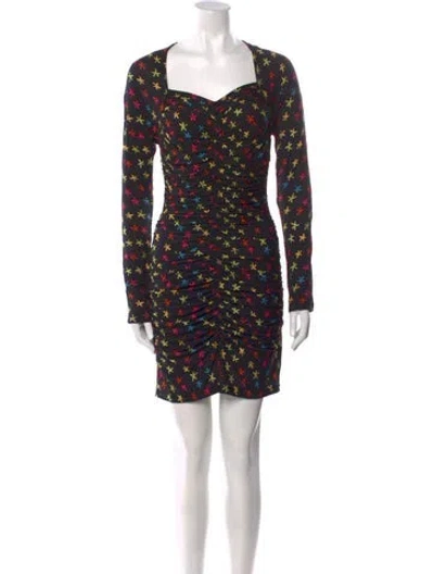 Pre-owned Jonathan Cohen Printed Mini Dress W/ Tags In Black