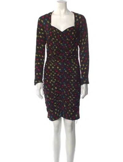 Pre-owned Jonathan Cohen Printed Mini Dress W/ Tags In Black