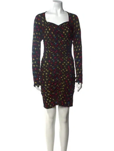 Pre-owned Jonathan Cohen Printed Mini Dress W/ Tags In Black