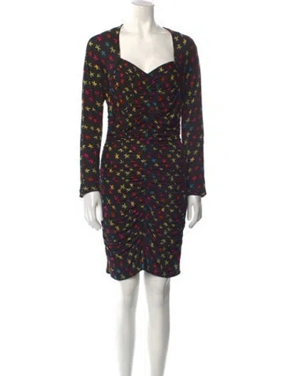 Pre-owned Jonathan Cohen Printed Mini Dress W/ Tags In Black