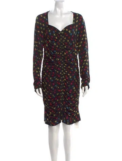 Pre-owned Jonathan Cohen Printed Mini Dress W/ Tags In Black