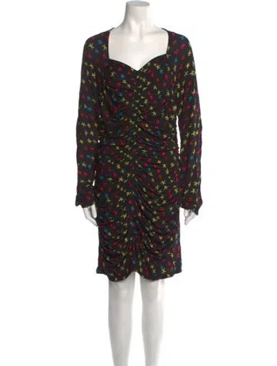 Pre-owned Jonathan Cohen Printed Mini Dress W/ Tags In Black
