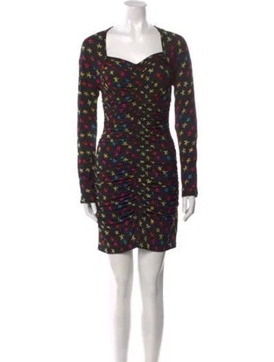 Pre-owned Jonathan Cohen Printed Mini Dress W/ Tags In Black