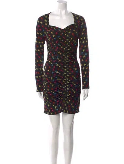 Pre-owned Jonathan Cohen Printed Mini Dress W/ Tags In Black