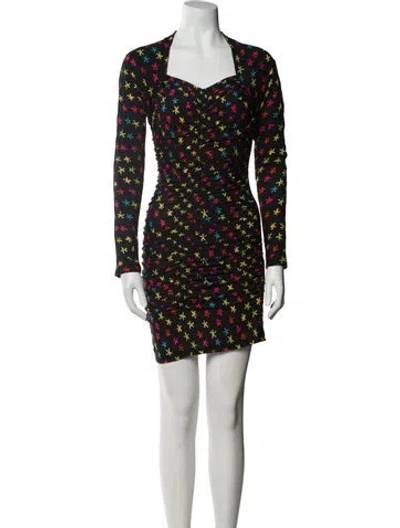 Pre-owned Jonathan Cohen Printed Mini Dress W/ Tags In Black