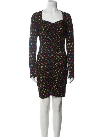 Pre-owned Jonathan Cohen Printed Mini Dress W/ Tags In Black