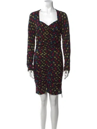 Pre-owned Jonathan Cohen Printed Mini Dress W/ Tags In Black
